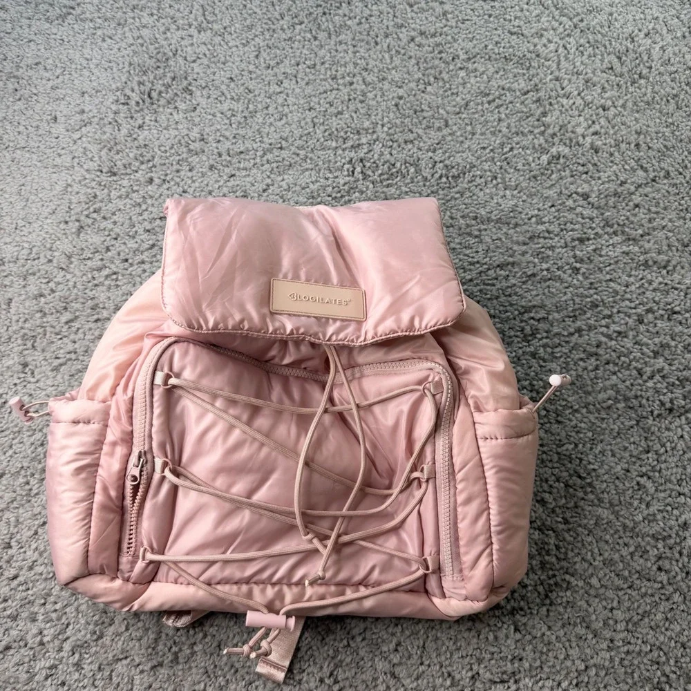 Blogilates Mini Backpack Pink NWOT Pillow Soft Bungee 7 Pocket Target